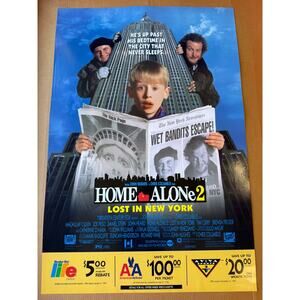 HOME ALONE 2- lost in New York movie theater size poster, vintage 90s NEW